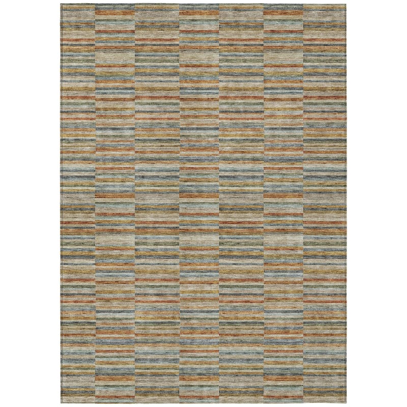 HomeRoots Striped Transitional Rectangle Outdoor Rug