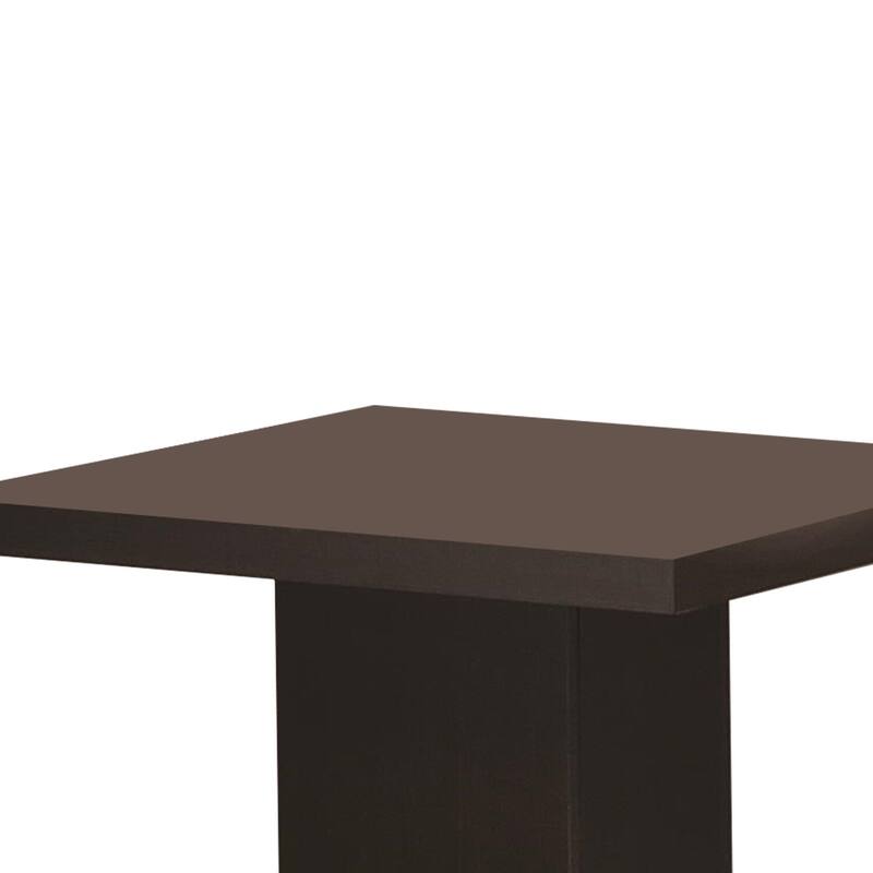 23.5 in. Brown Rectangle Wood End Table with Pedestal Base
