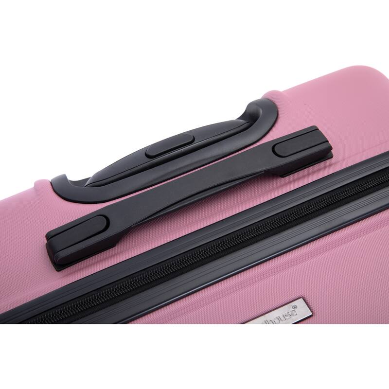 3 Piece ABS Hardside Luggage Sets Spinner Wheels Suitcase with Two Hooks and TSA Lock & Telescoping Handle