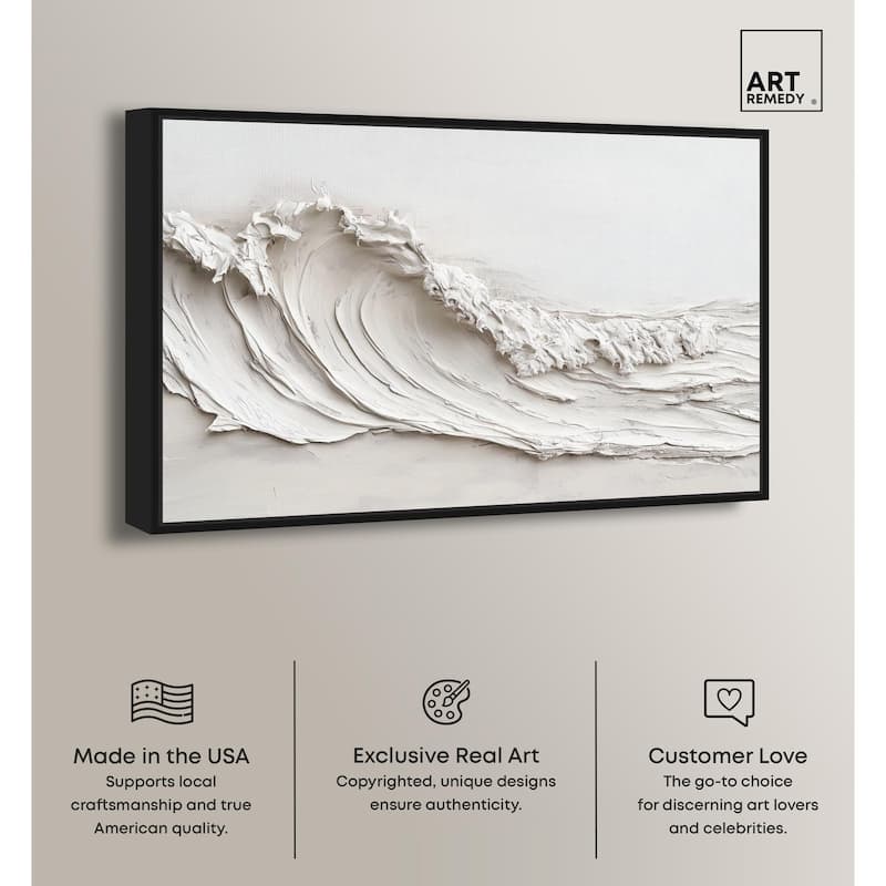 Wave on White Canvas by Art Remedy