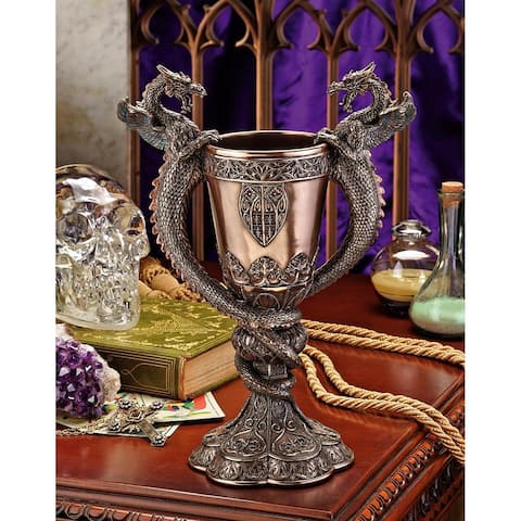 Design Toscano Shadowcrested Tomb Guardians Dragon Chalice: (Set of 2)