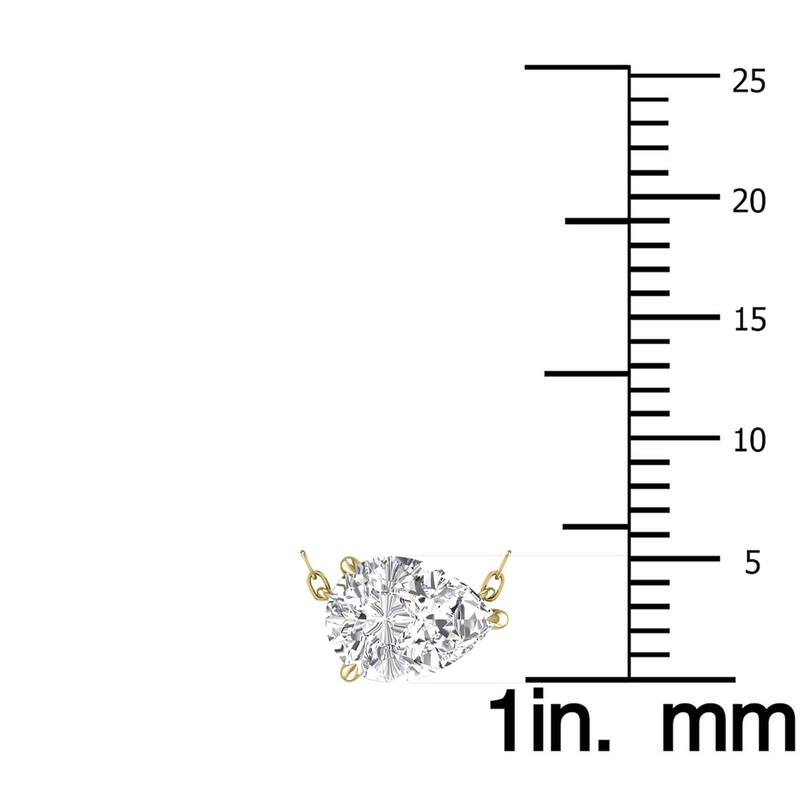 Marquee Lab Grown 3/4 Carat Floating Pear Shaped Diamond Solitaire Pendant in 14K Yellow Gold