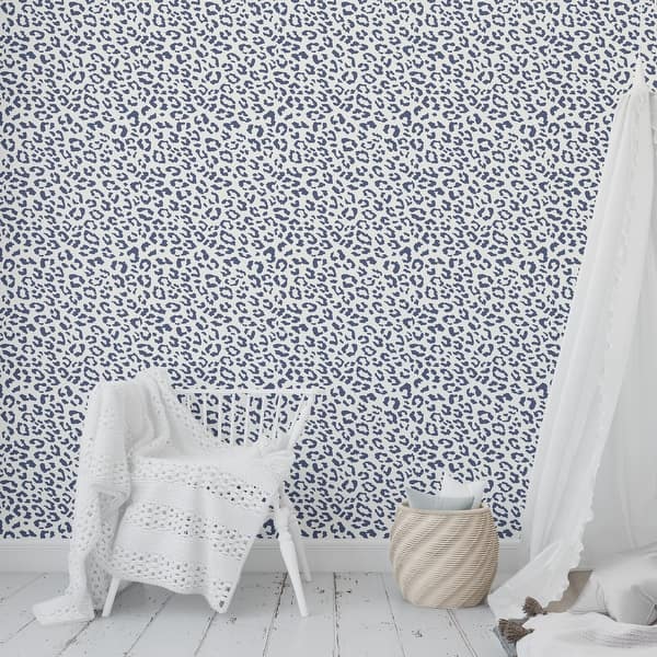 Leopard Navy Peel And Stick Wallpaper By Kavka Designs 2 X 16 On Sale Overstock 31637996 Indoor wallpapers brings an exquisite range of stick tiles for your kitchen or bathroom wallpapers for you. usd