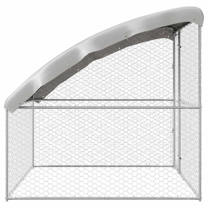 vidaXL Dog Kennel 2 pcs Silver Steel