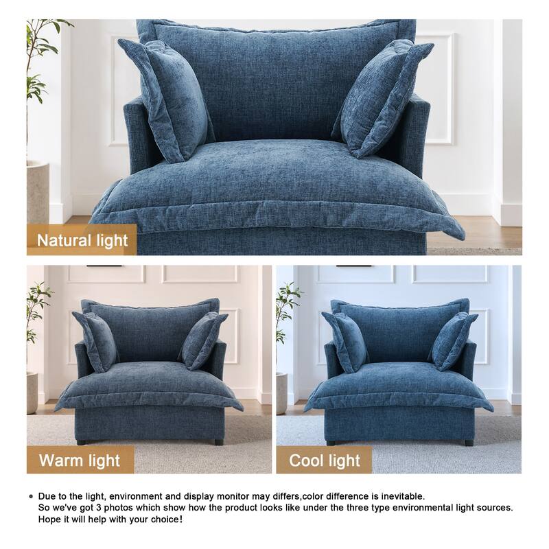 Upholstered Chenille Arm Club Chair Cloud corner cahir