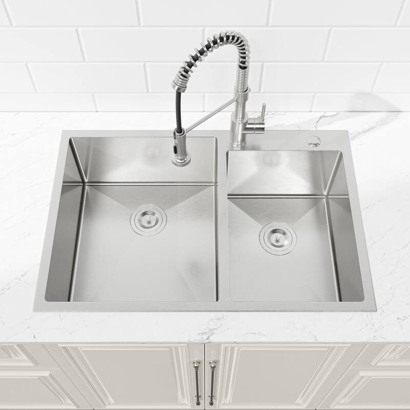 Embedded Double Bowl Kitchen Sink - Gray