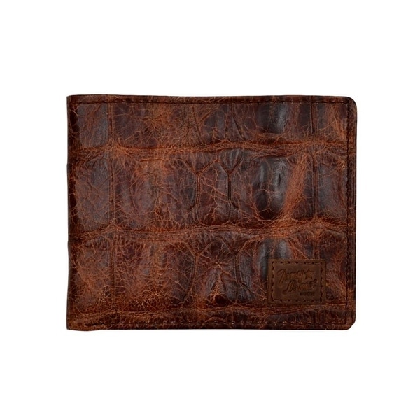 Tony Lama Western Wallet Mens Bifold Rodeo Croc Print Cognac - One size ...
