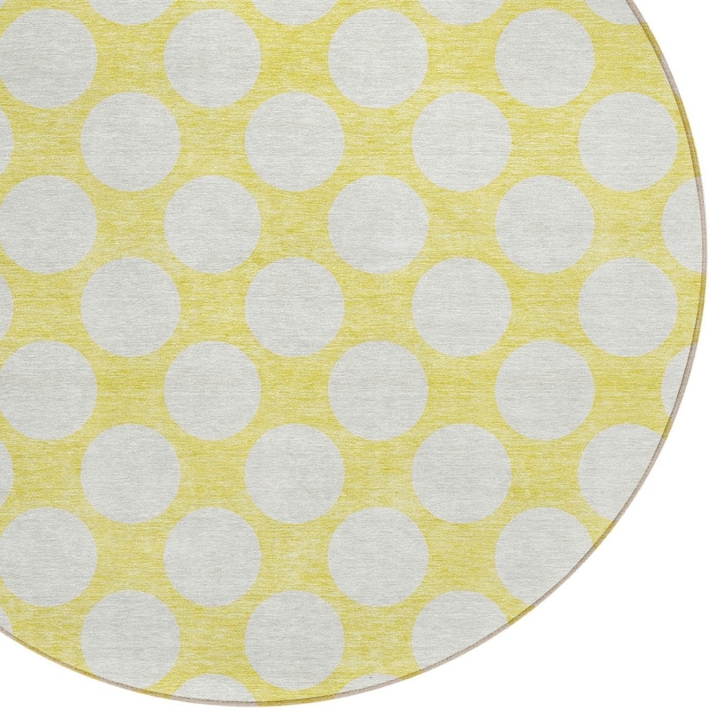 HomeRoots Polka Dot Transitional Rectangle Outdoor Rug