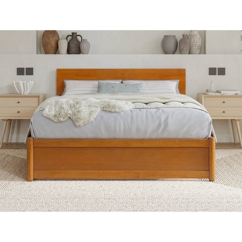 Wesley Platform Bed with Panel Footboard and Twin Trundle
