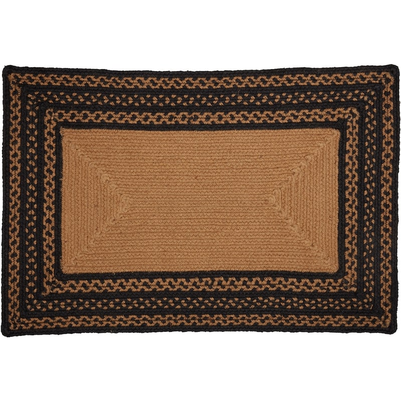 Farmhouse Jute Rug Rect Stencil Stars Welcome w/ Pad 20x30 - 20" x 30"