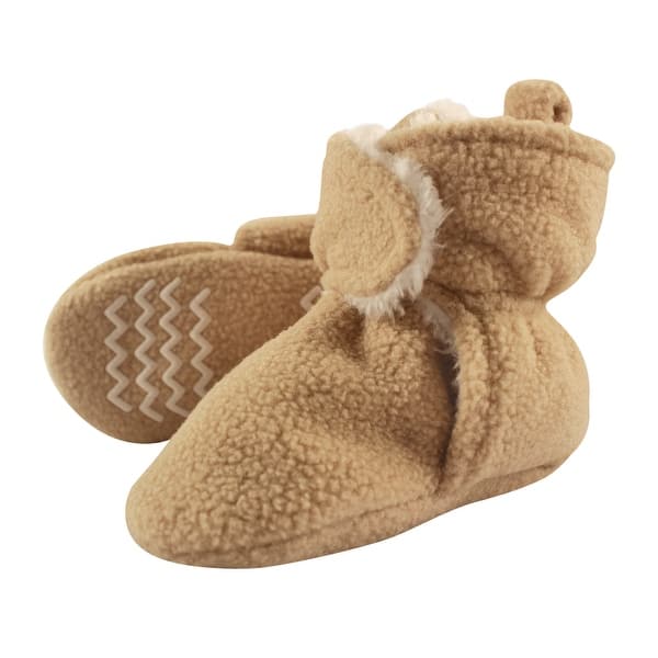 slide 1 of 1, Hudson Baby Baby Cozy Fleece and Faux Shearling Booties, Tan 0-6 Months - Tan
