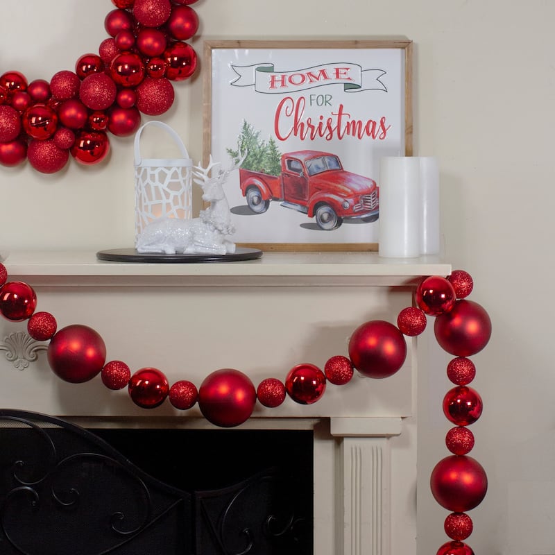 6' Shatterproof Ball Artificial Christmas Garland - Unlit