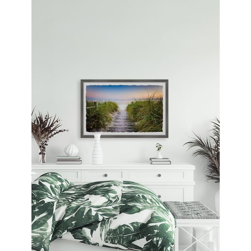 Coastal Wall Art Print - Sea View Painting, Home Decor, Framed Landscape Picture
