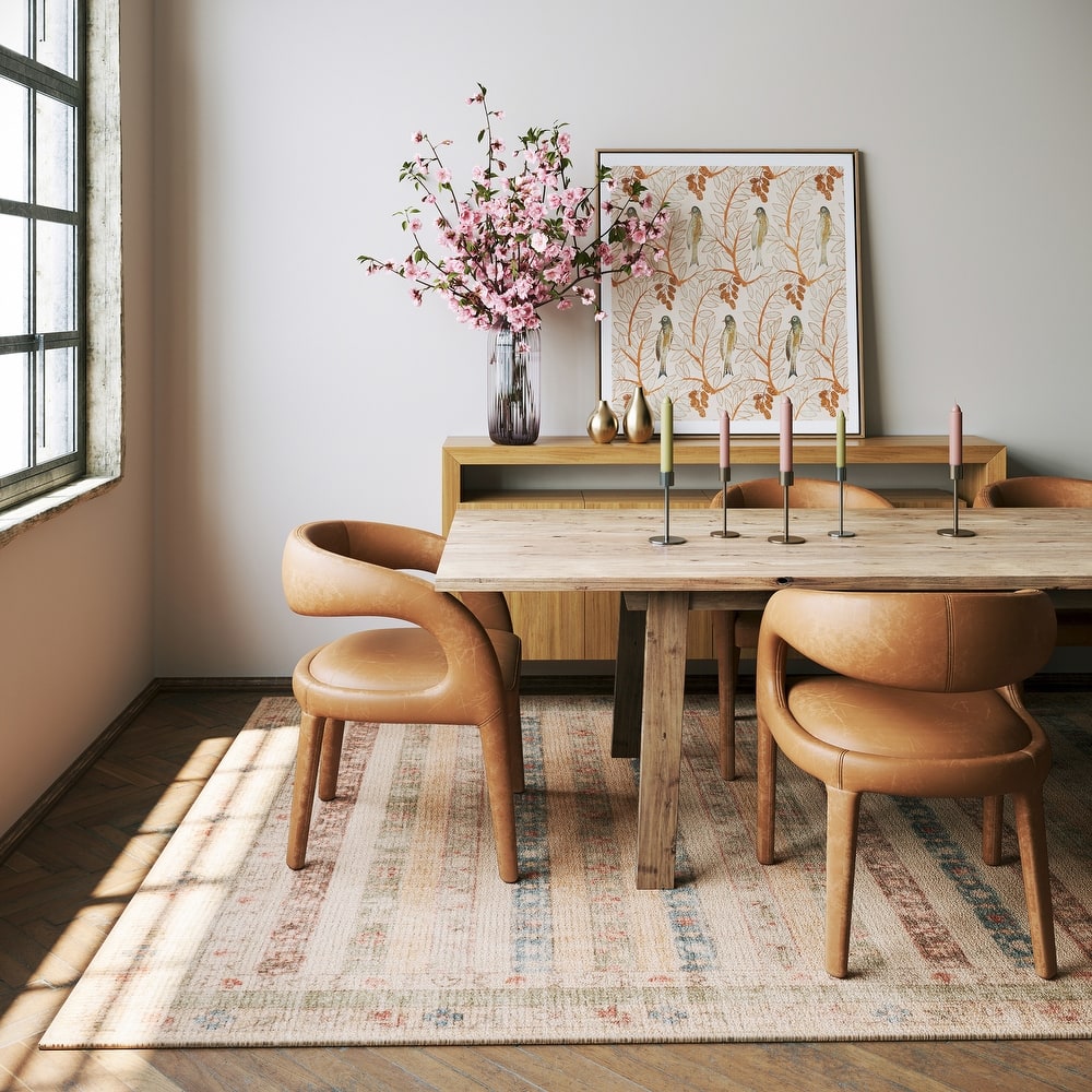 Padma Lakshmi Raji Hand-Tufted Multi-Stripe Wool-Blend Rug