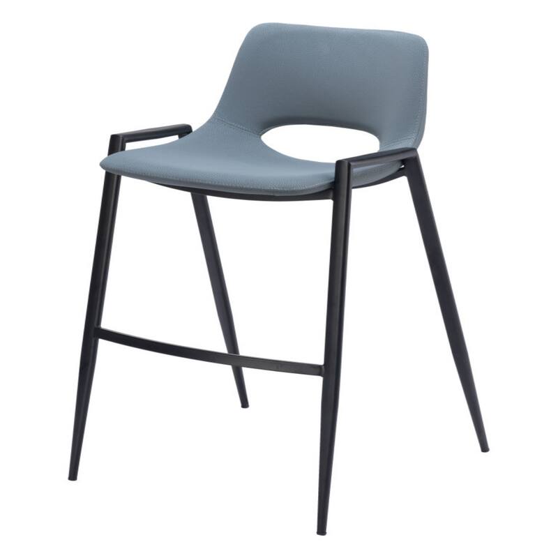 Set of 2 Faux Leather Low Back Chairs with Steel Frame and Footrest