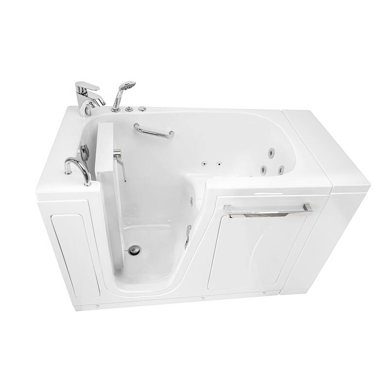 Ella Zen Acrylic Hydro Massage Walk in Tub 30"x52", 2 Piece Faucet