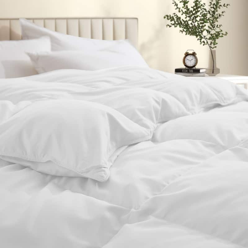 Medium Warmth All Season Paisley Floral & Solid Pattern Duvet Insert White Goose Down Feather Comforter