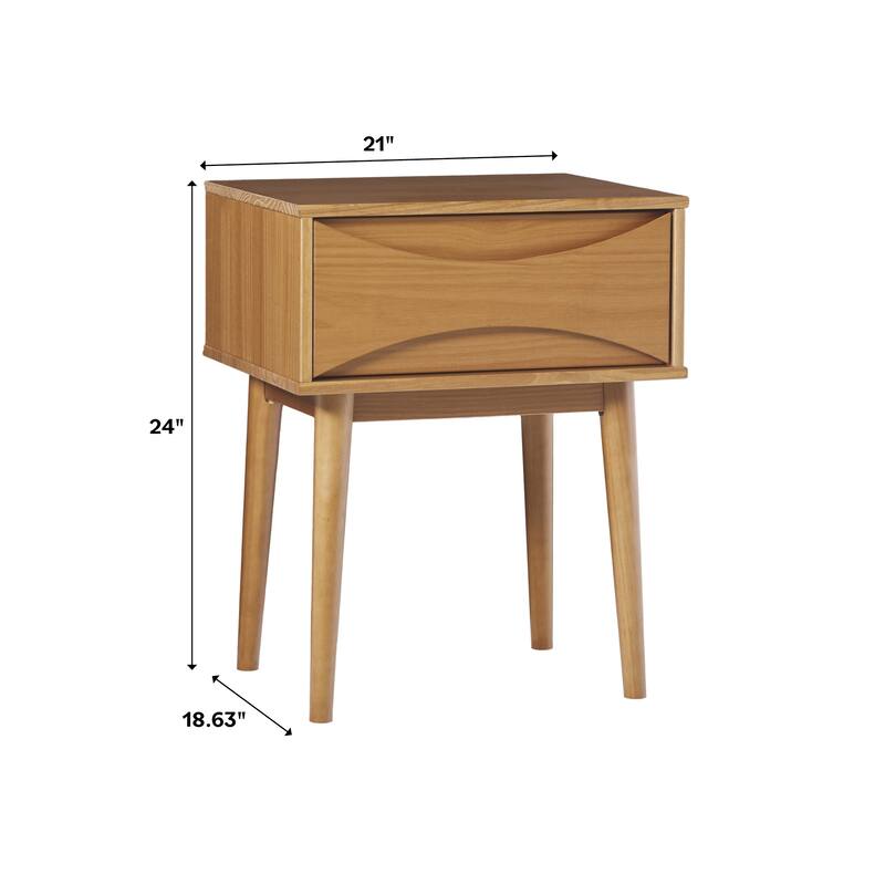 Middlebrook Designs Mid-Century Curved-Drawer Nightstand (Set of 2)
