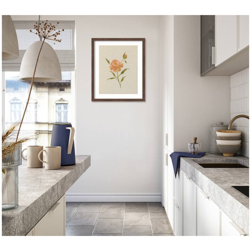 Kate and Laurel AQ Simple Bloom No 7 by Annie Quigley Framed Wall Art Print