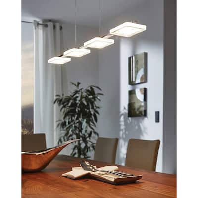 EGLO Cartama - 4-Light LED Linear Pendant - Chrome Finish
