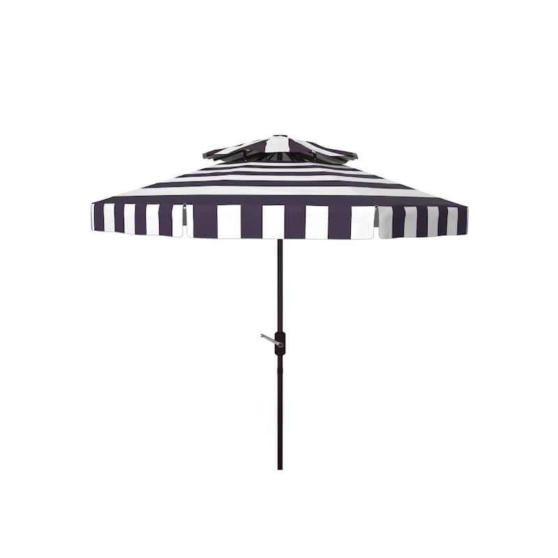 SAFAVIEH Outdoor Janiah Fashion Line 9Ft Double Top Umbrella, Base Not Included