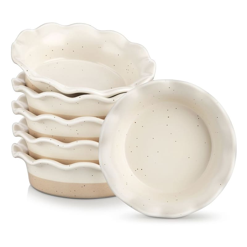 vancasso 6-Piece 5.5'' Corrugated Edge Mini Pie Pans Set(9 Ounce)