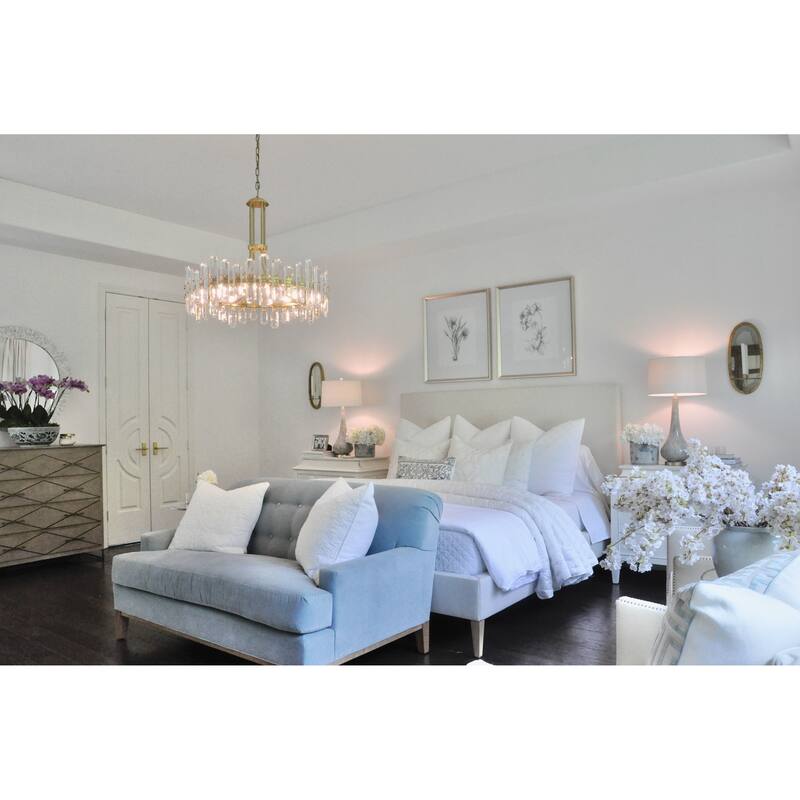 Bolton 12 Light Aged Brass Chandelier - 31'' W x 28.25'' H - 31'' W x 28.25'' H