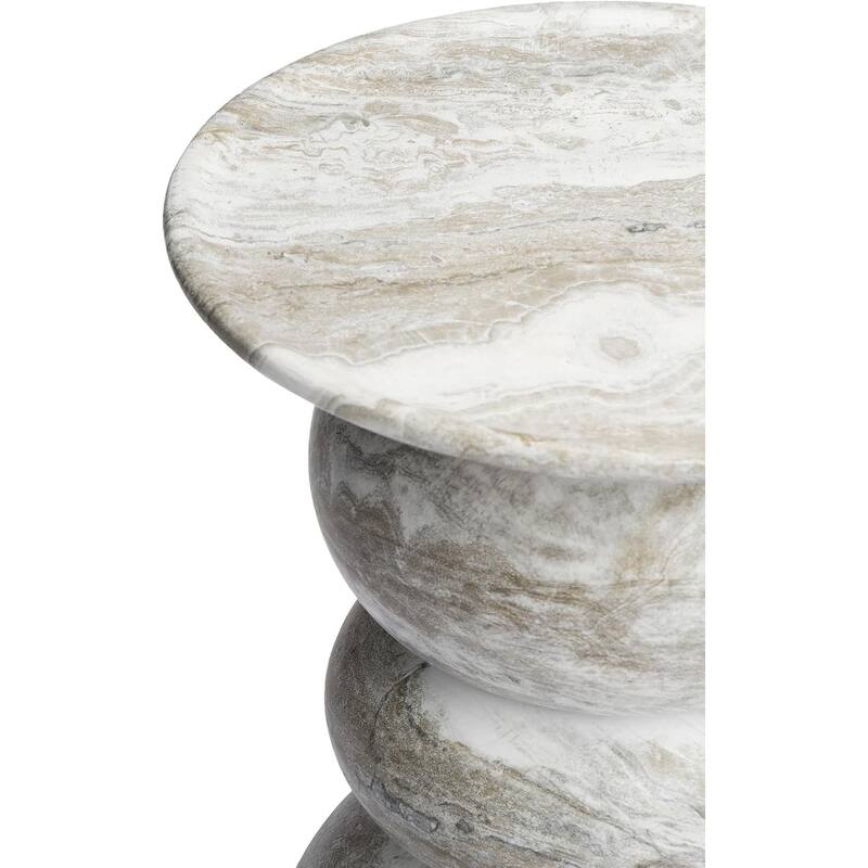 Studio London Elegant Silfi Travertine Effect Stool and Weatherproof