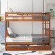 preview thumbnail 71 of 105, Modern Style Wooden Bunk Bed with Ladders and Two Storage Drawers Walnut - Full