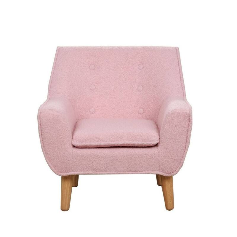 Aria Home Pink Teddy Club Kids Arm Chair with Foam Seat Washable Cover
