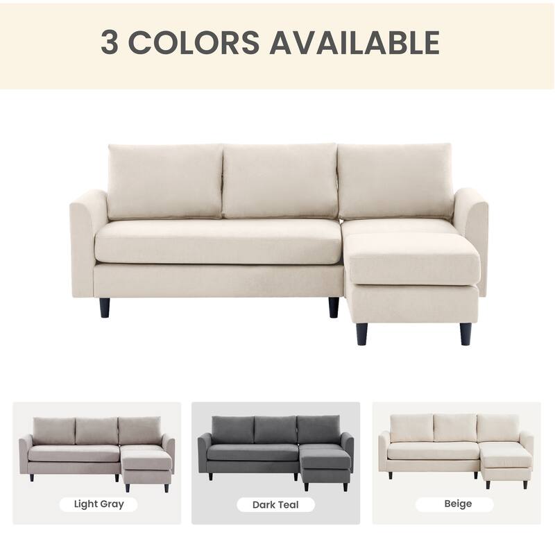 Snow Velvet Sectional Sofa