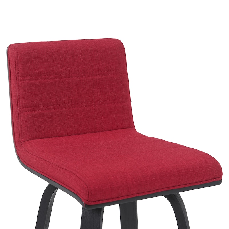 Skara Mid-Century Swivel Counter Stool, Upholstered Counter Height Chair with Bentwood Legs