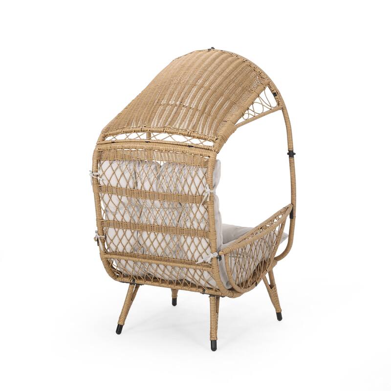 Malia Outdoor Cushioned Wicker Basket Chair by Christopher Knight Home