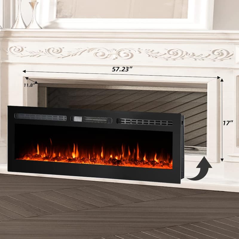 Electric Fireplace 12 Flame Color Wall Mounted