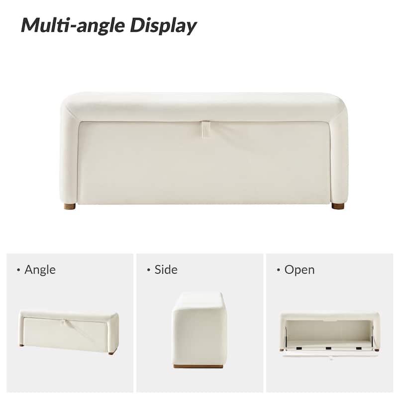 Gustavo Contemporary Storage Bench with Solid Wood Legs by HULALA HOME
