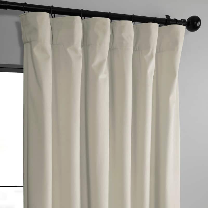 Exclusive Fabrics Basic Deluxe Velvet Room Darkening Curtain Pair - 2 Panels Window Curtains