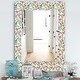 preview thumbnail 1 of 5, Designart 'Green Flowers 6' Traditional Mirror - Vanity Printed Mirror