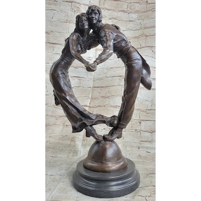 Bronze Art Deco Sculpture Statue Home Decor Couple Dancing Romantic Holiday Gift
