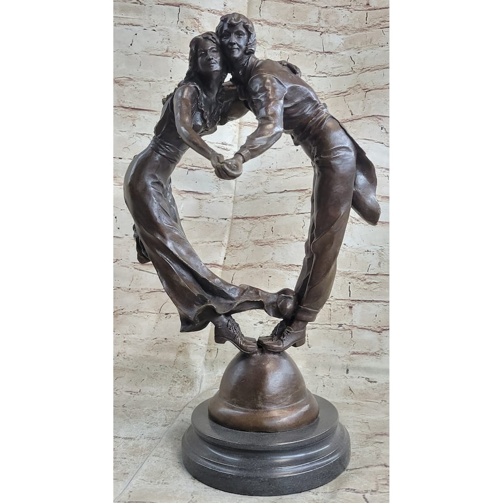 Bronze Art Deco Sculpture Statue Home Decor Couple Dancing Romantic Holiday Gift