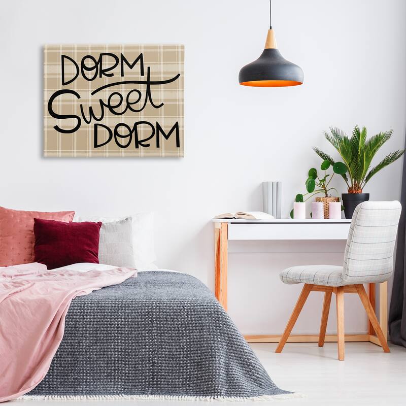 Stupell Sweet Dorm on Plaid Canvas Wall Art Design By Mandy Ford Art + Illustration