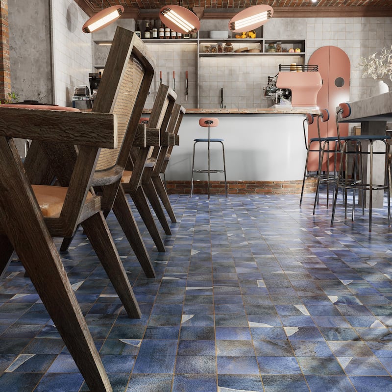 Merola Tile Kings Sea Blue 13" x 13" Ceramic Floor and Wall Tile
