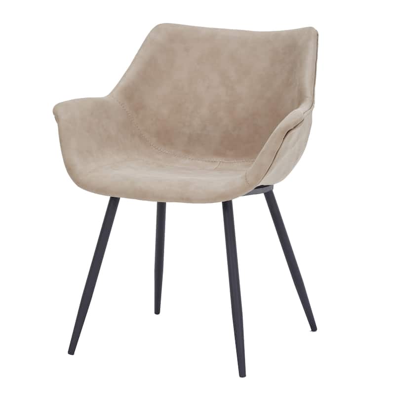 Markley Leather Dining Chair with Iron Legs Set of 4 Modern Accent Armchair