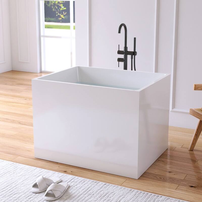 51'' Freestanding Acrylic rectangular Soaking Bathtub