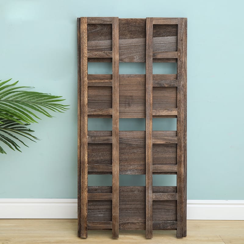 Proman Products Hickory Folding Bookshelf, Paulownia Wood, Walnut Color