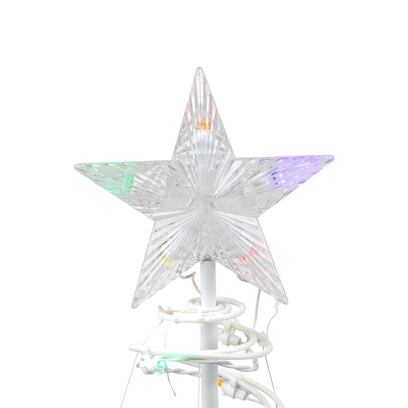 3ft LED Spiral Cone Tree Outdoor Christmas Decoration, Multi Lights - White