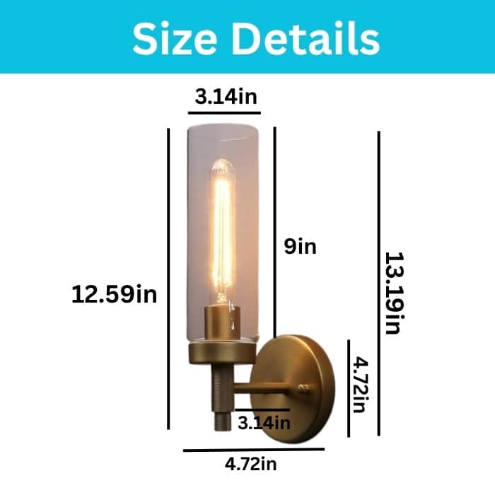 3.14”/8CM lighting and bulbs antique light fixture glass, metal wall sconce light