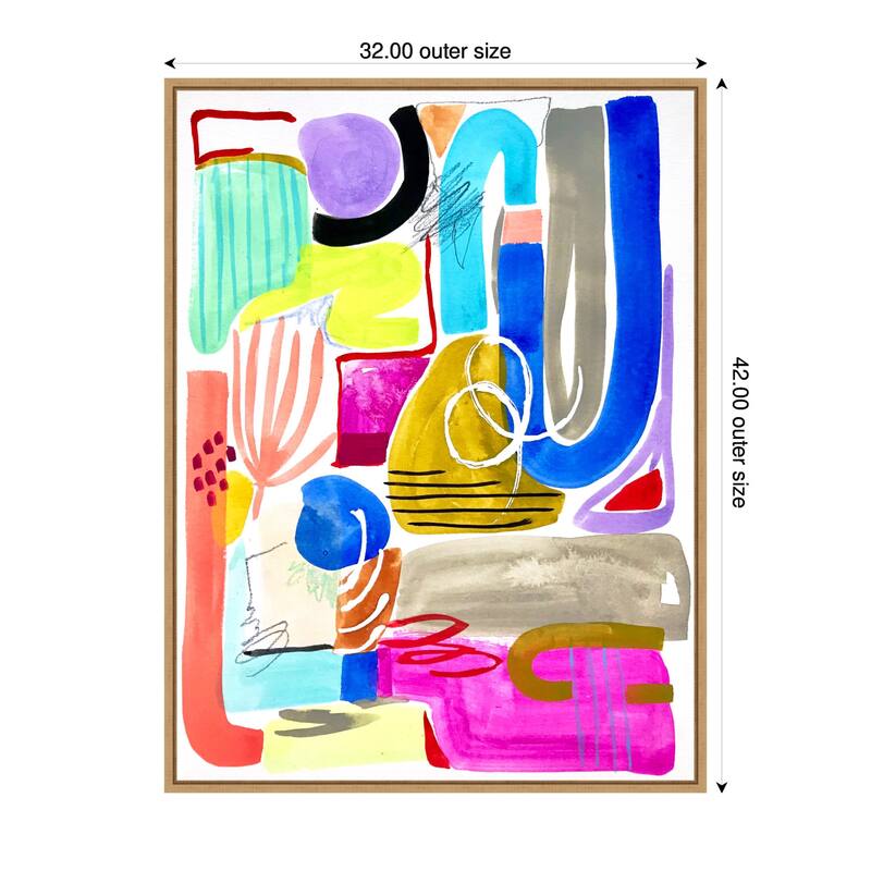Kate and Laurel Sylvie Abstract 11 Framed Canvas by Emma Daisy
