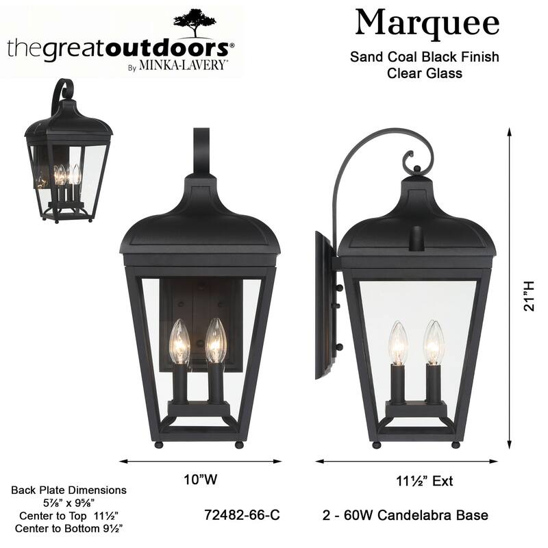 The Great Outdoors 72482 Marquee 4 Light 21" Tall Outdoor Wall Sconce