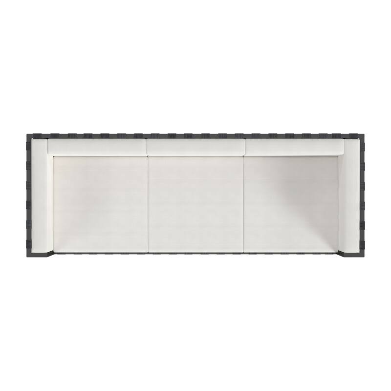 HomeRoots 77" Black Iron and Cushions Patio Sofa