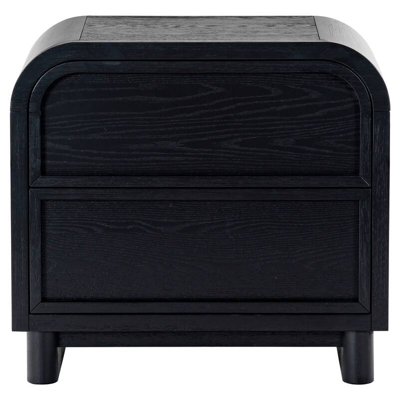 SAFAVIEH Couture Dinah 2 Drawer Wood Nightstand - Black